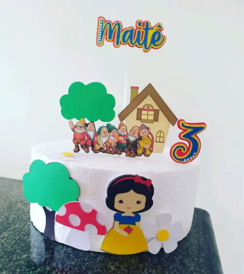 Topo de Bolo Branca de Neve
