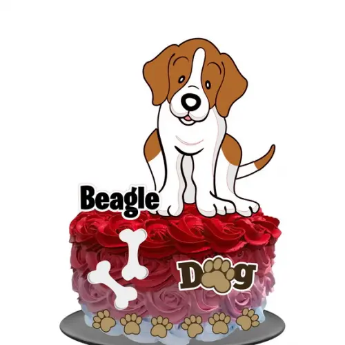 Topo de Bolo Cachorrinho (Beagle)