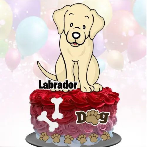 Topo de Bolo Cachorrinho (Labrador)