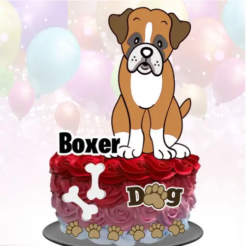 Topo de Bolo Cachorrinho (Boxer)