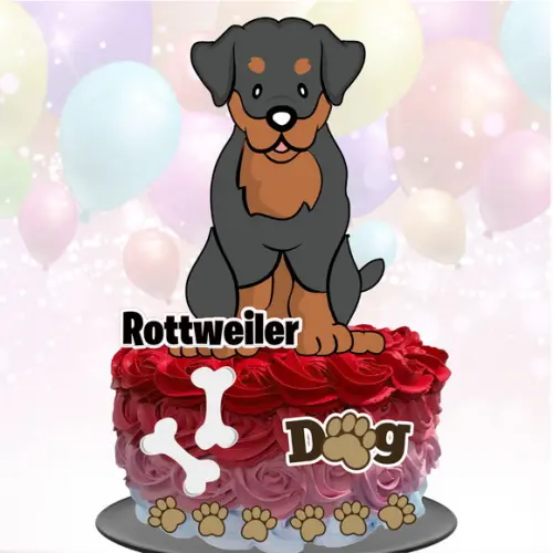 Topo de Bolo Cachorrinho (Rottweiller)