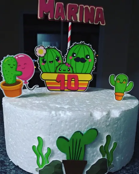 Topo de Bolo Cacto Baby