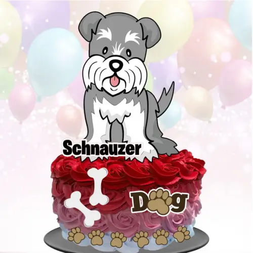 Topo de Bolo Cachorrinho (Schnauzer)
