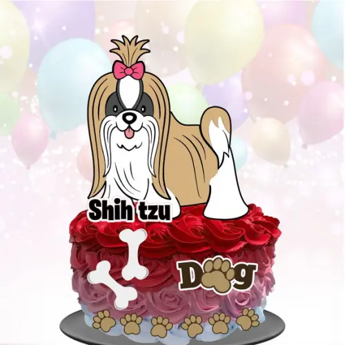 Topo de Bolo Cachorrinho (Shihtzu)