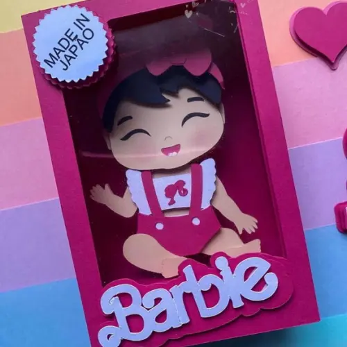 Topo de Bolo Caixa de Boneca Barbie