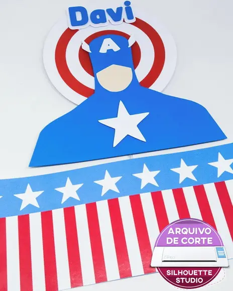 Topo de Bolo Capitão América