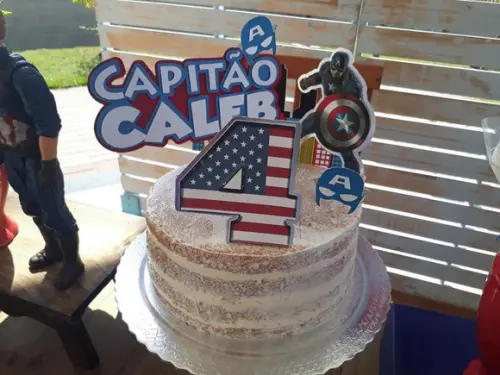 Topo de Bolo Capitão América