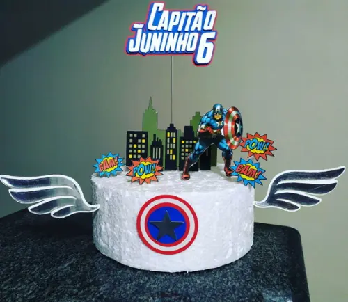Topo de Bolo Capitão América
