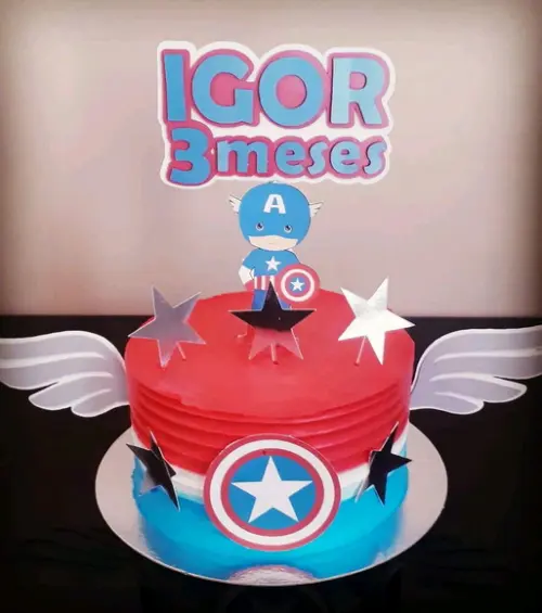 Topo de Bolo Capitão América