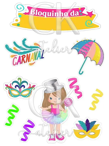 Topo de Bolo Carnaval