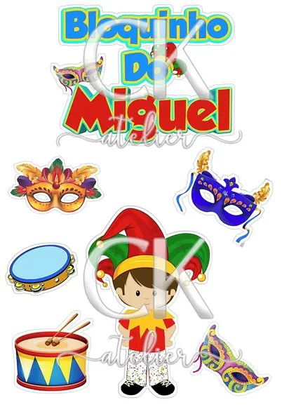 Topo de Bolo Carnaval