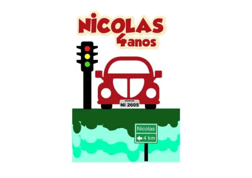 Topo de Bolo Carros (carro fusca)