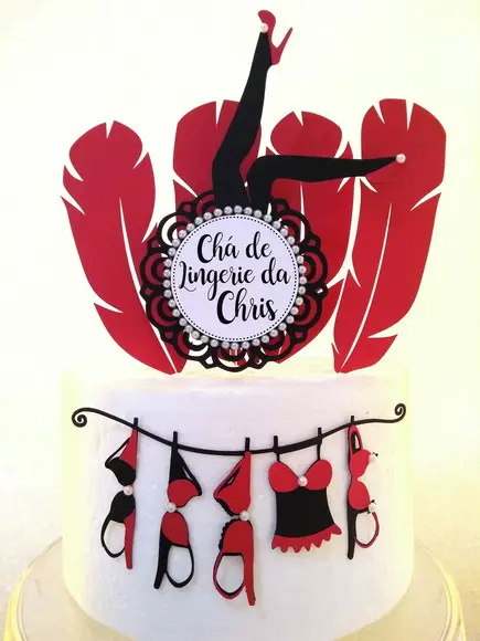 Topo de Bolo Chá de Lingerie