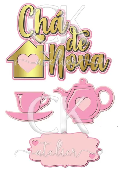 Topo de Bolo Chá de casa nova