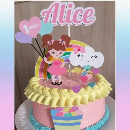 Topo de Bolo Chuva de Amor