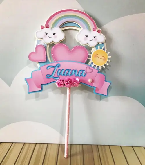 Topo De Bolo Chuva De Amor