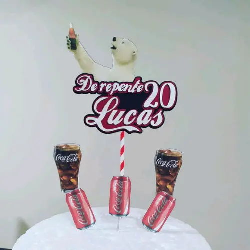 Topo de Bolo Coca cola
