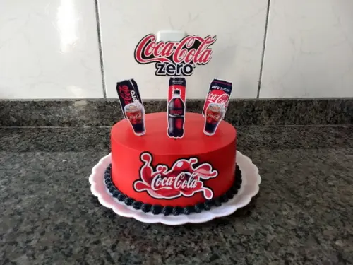Topo de Bolo Coca cola