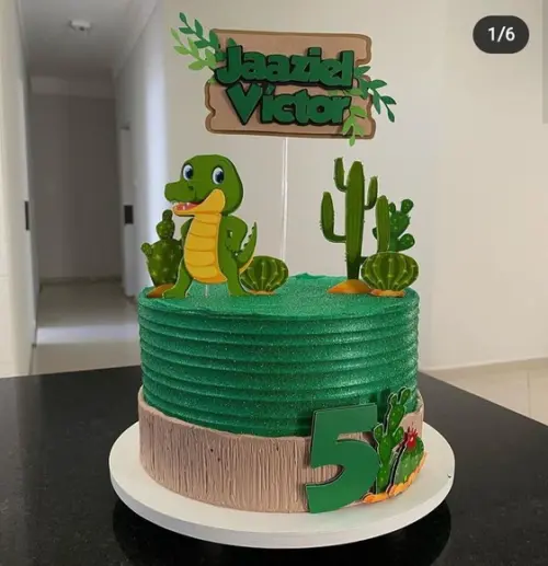 Topo de Bolo Crocodilo Dinossauro