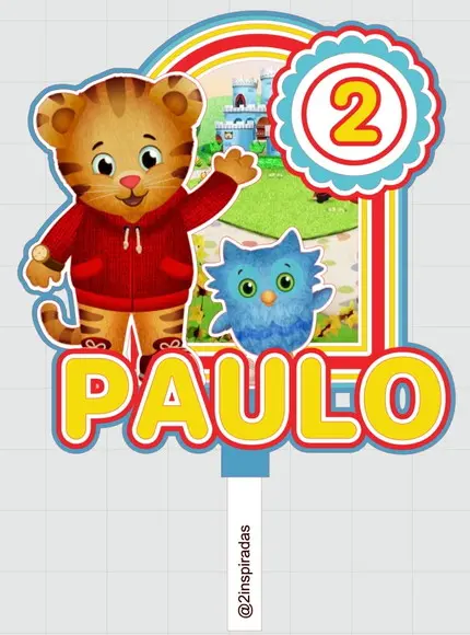 Topo de Bolo Daniel o Tigre