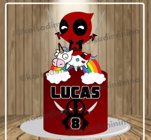 Topo De Bolo Deadpool