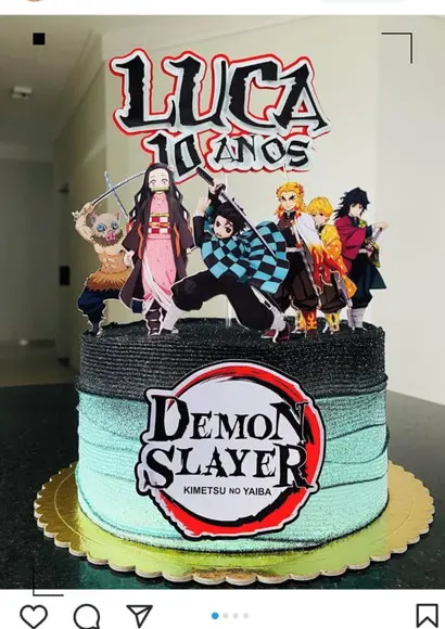 Topo de Bolo Demon Slayer