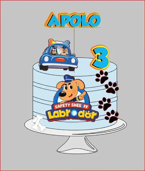 Topo de Bolo Detetive Labrador