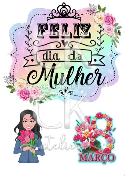 Topo de Bolo Dia da Mulher