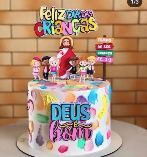 Topo de Bolo Deus É Bom