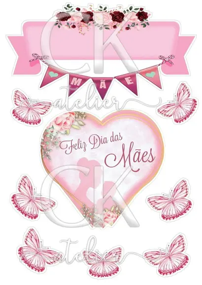 Topo de Bolo dia das mães