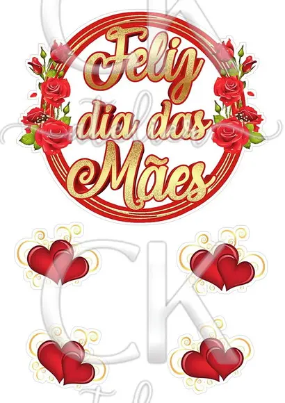 Topo de Bolo Dia das Mães