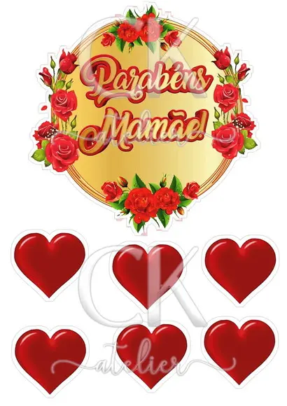 Topo de Bolo Dia das Mães