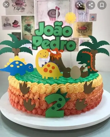Topo de Bolo Dino cute