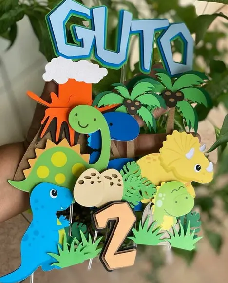 Topo De Bolo Dino Cute