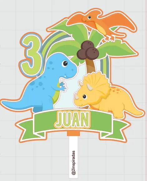 Topo de Bolo Dinossauro