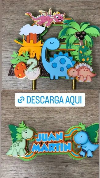 Topo de Bolo Dinossauro