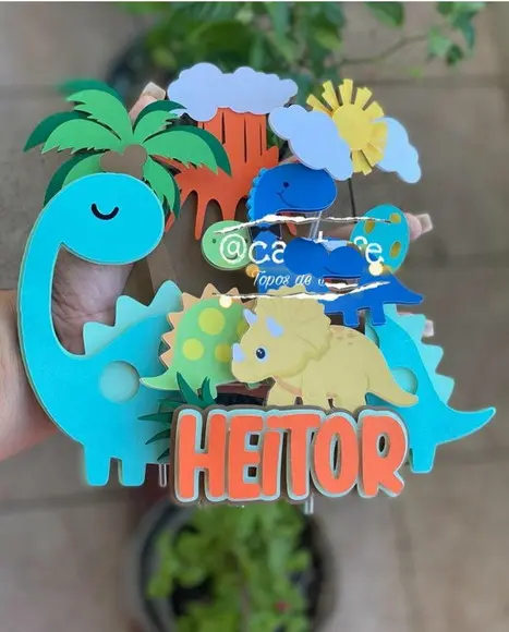 Topo de Bolo Dinossauro