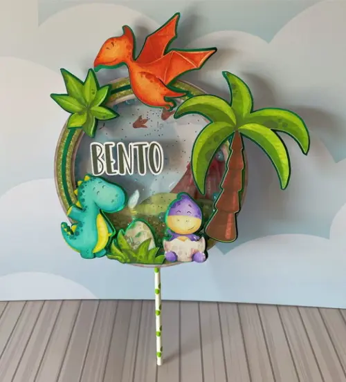 Topo de Bolo Dinossauro