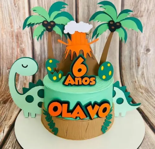 Topo de Bolo Dinossauro