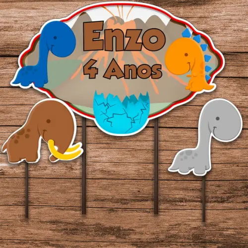 Topo de Bolo Dinossauro