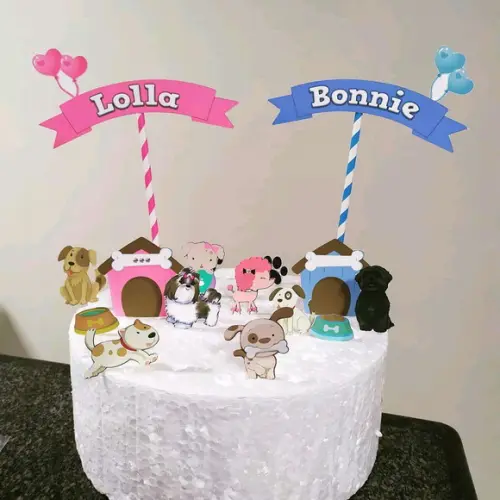 Topo de Bolo Dogs Cute