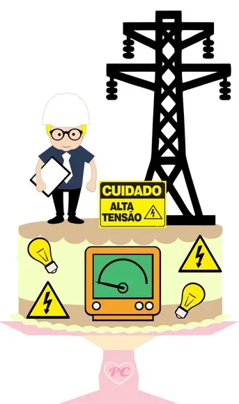 Topo de Bolo Engenheiro Elétrico
