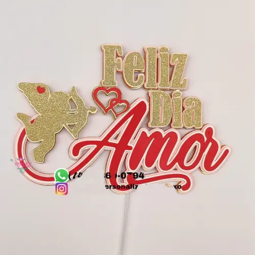 Topo de Bolo Eu te Amo