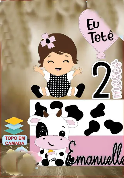 Topo de Bolo Eu Amo Tete