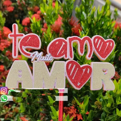 Topo de Bolo Eu te Amo