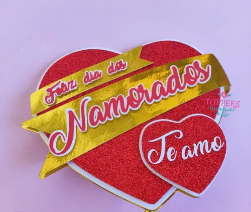 Topo de Bolo Eu te Amo