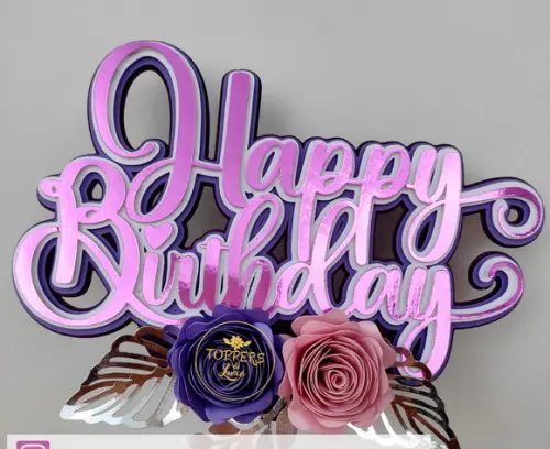 Topo de Bolo Feliz Aniversario