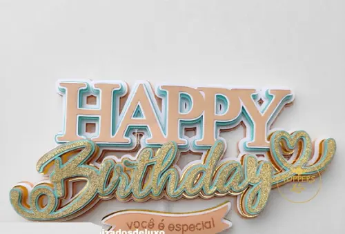 Topo De Bolo Feliz Aniversario