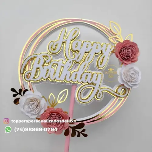 Topo De Bolo Feliz Aniversario