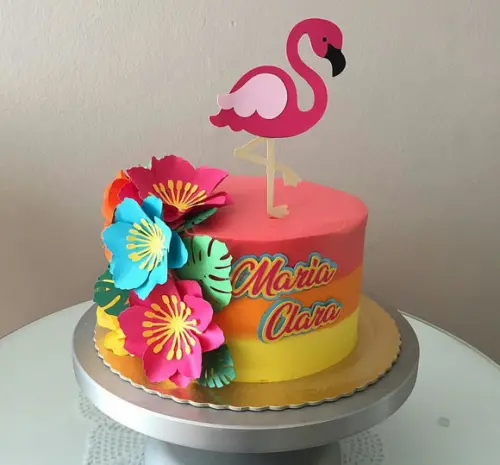 Topo de Bolo Flamingo